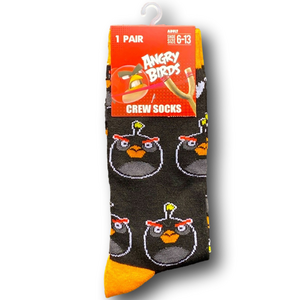 3/$20 Angry Birds Funny Novelty Crew Socks - NWT